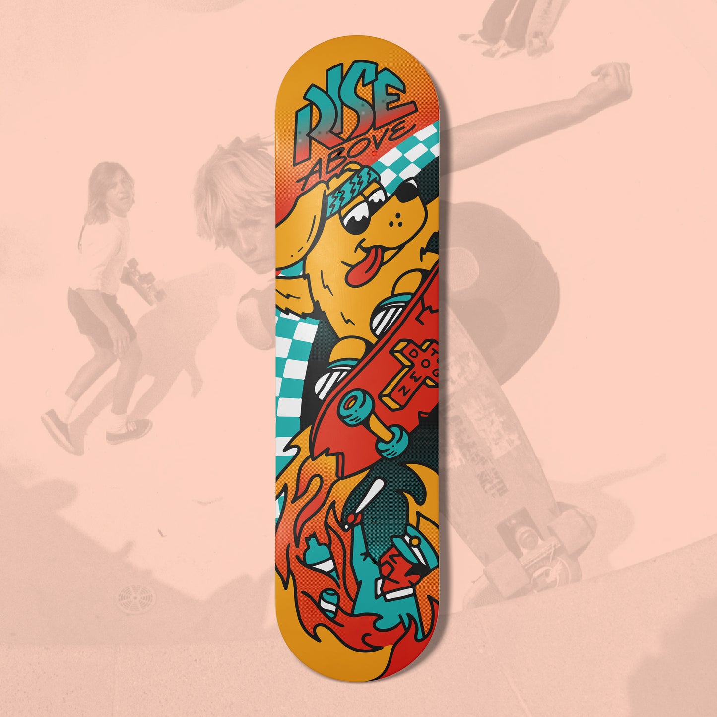 'Rise Above' Skateboard (Inspired by 'Dogtown and Z-Boys')